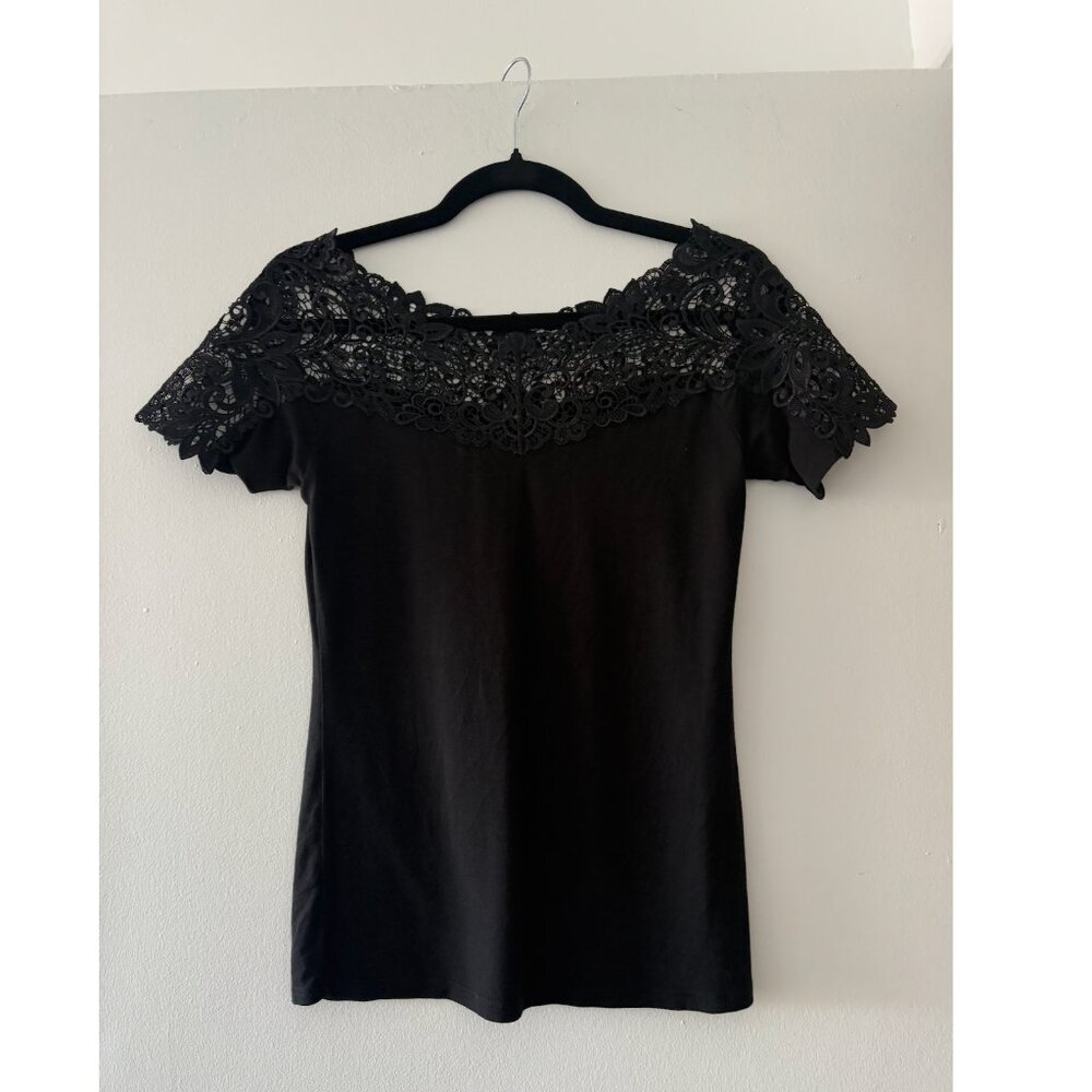Arianne Black Lace Cotton Top